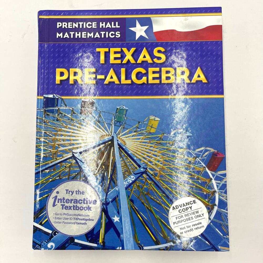 Prentice Hall Mathematics Texas Pre-Algebra Textbook 2008